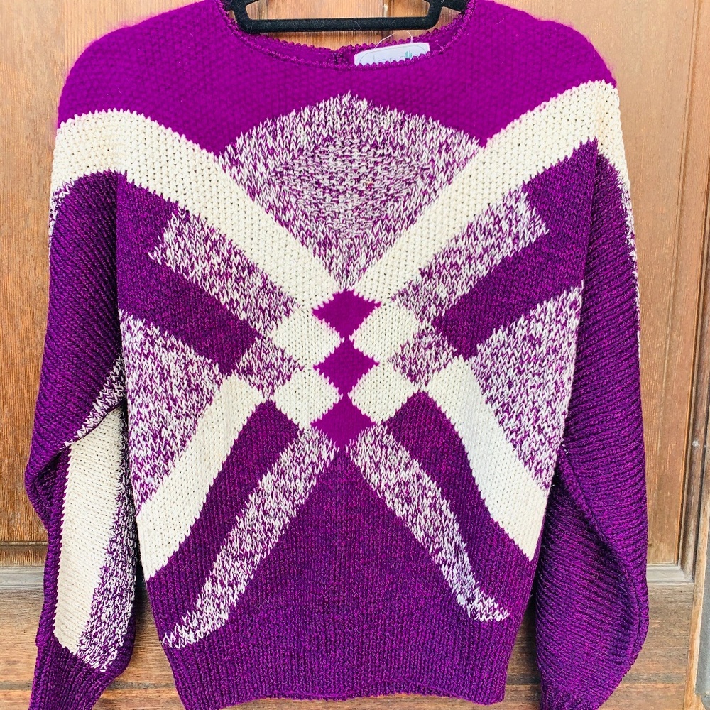 Vintage Angora Wool blend jumper sweater purple